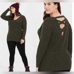 Torrid Green Ladder back Tunic Sweater Size 3